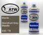 Preview: Mazda, Stormfront Grey Metallic, 33D / T6: 400ml Sprühdose + 400ml Klarlack - Set, von ATW Autoteile West.